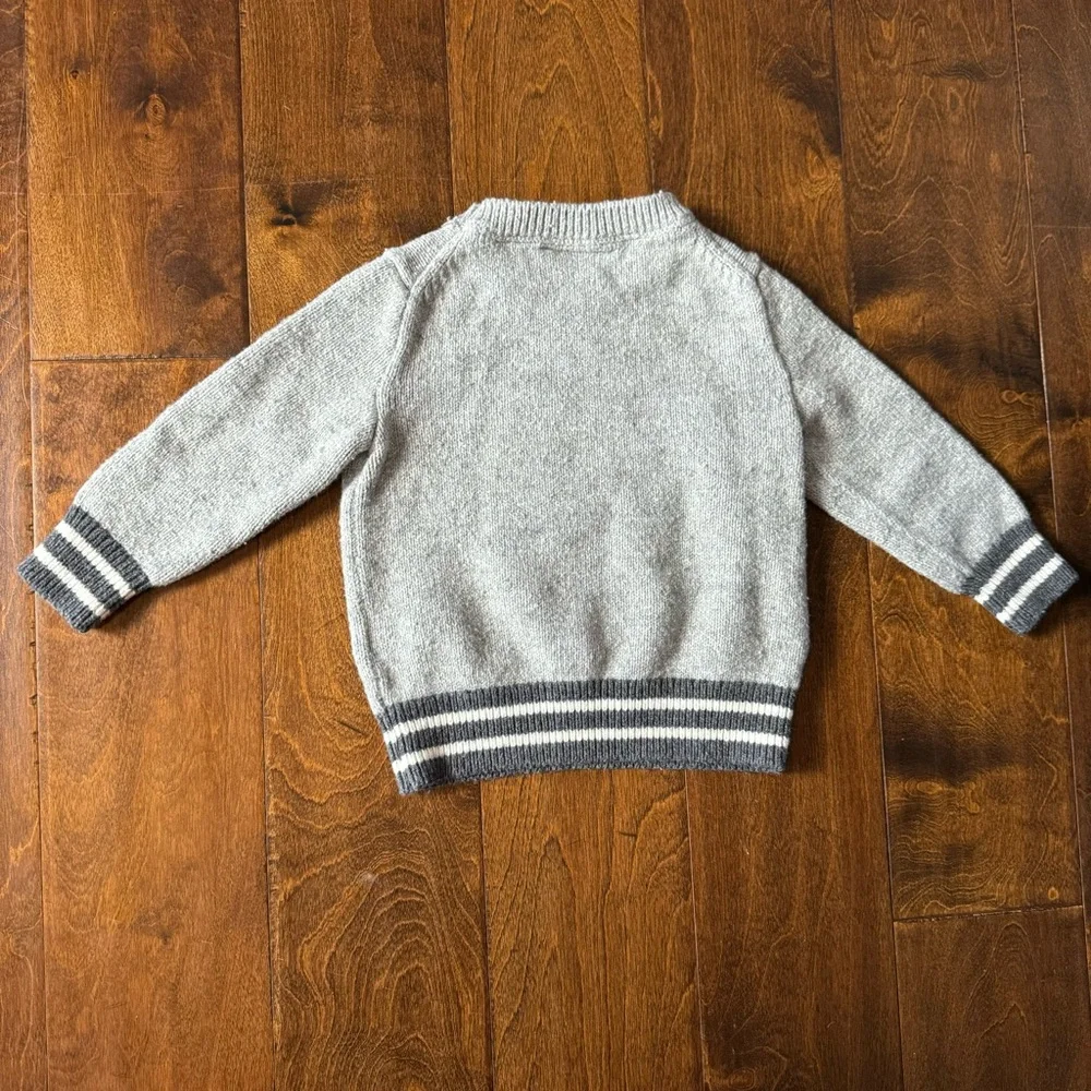 Gap‎ Kids Star Wars Chewbacca Gray Knit Sweater 18-24 Months Striped Trim